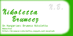 nikoletta brumecz business card